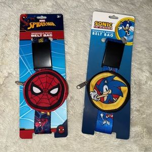 NWT! Boys Spider-Man & Sonic Belt.